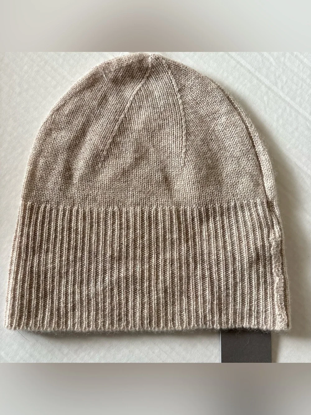 Nordstrom Rack 100% Cashmere Ribbed Knit Beanie - Beige NWT